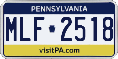 PA license plate MLF2518