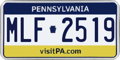PA license plate MLF2519