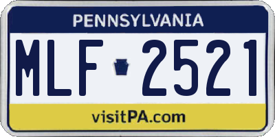 PA license plate MLF2521