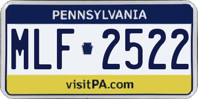 PA license plate MLF2522