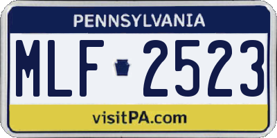 PA license plate MLF2523