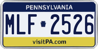 PA license plate MLF2526
