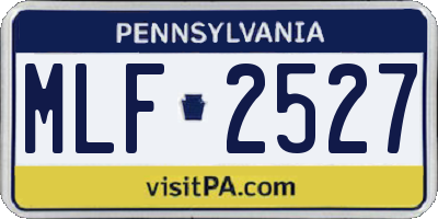 PA license plate MLF2527