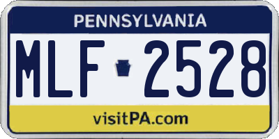 PA license plate MLF2528