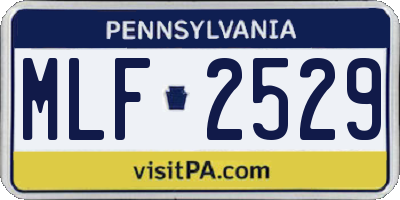 PA license plate MLF2529