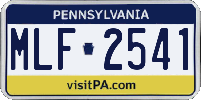 PA license plate MLF2541
