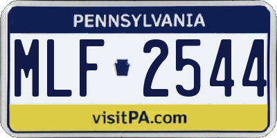 PA license plate MLF2544