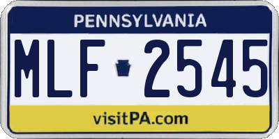 PA license plate MLF2545
