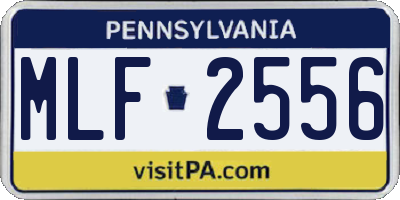PA license plate MLF2556
