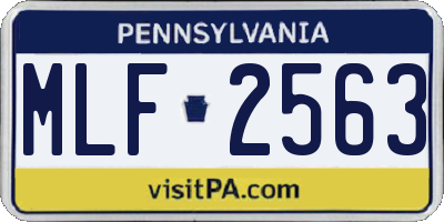 PA license plate MLF2563
