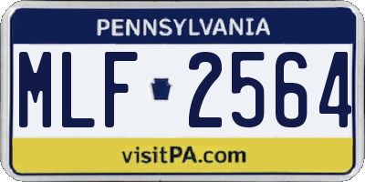PA license plate MLF2564