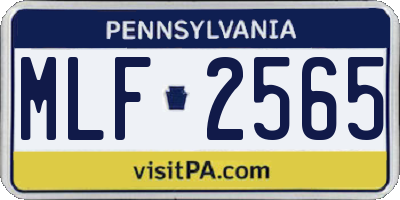 PA license plate MLF2565