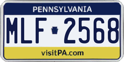 PA license plate MLF2568