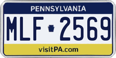 PA license plate MLF2569