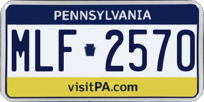 PA license plate MLF2570
