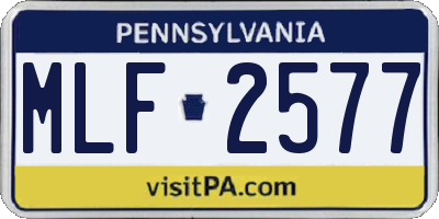 PA license plate MLF2577
