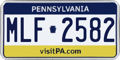 PA license plate MLF2582