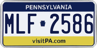 PA license plate MLF2586