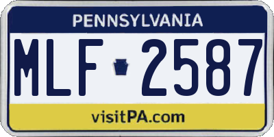 PA license plate MLF2587