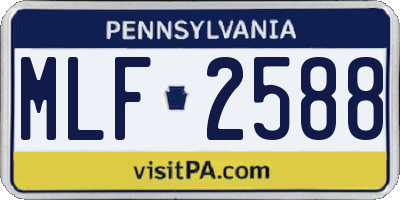 PA license plate MLF2588
