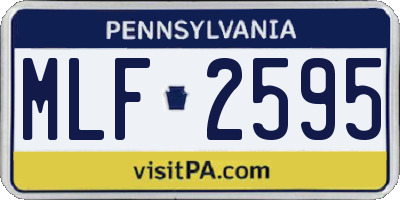 PA license plate MLF2595