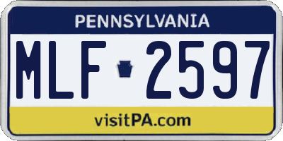 PA license plate MLF2597
