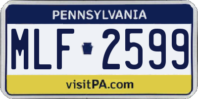 PA license plate MLF2599