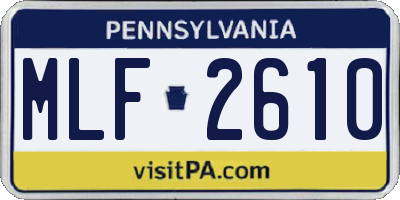 PA license plate MLF2610