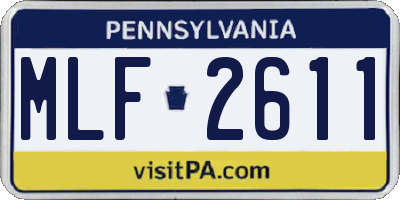 PA license plate MLF2611