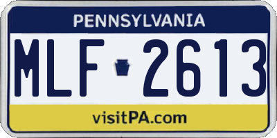 PA license plate MLF2613