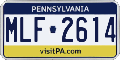 PA license plate MLF2614