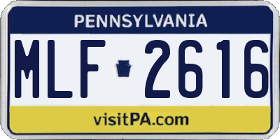 PA license plate MLF2616