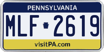 PA license plate MLF2619
