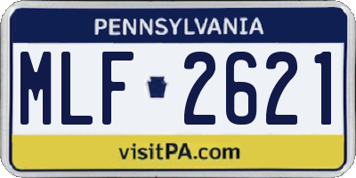 PA license plate MLF2621