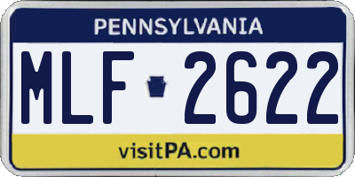 PA license plate MLF2622