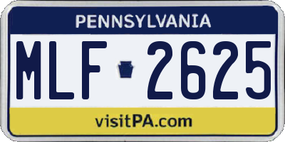PA license plate MLF2625
