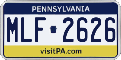 PA license plate MLF2626