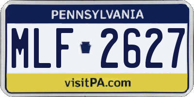 PA license plate MLF2627