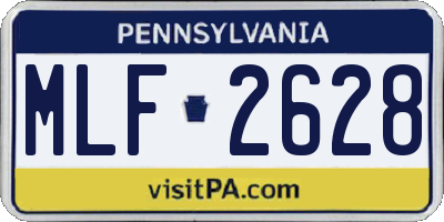PA license plate MLF2628