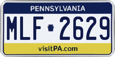 PA license plate MLF2629