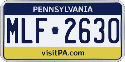 PA license plate MLF2630