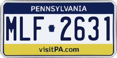 PA license plate MLF2631