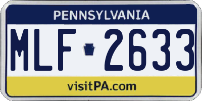 PA license plate MLF2633