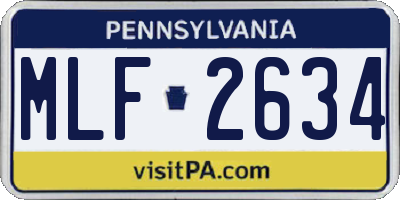 PA license plate MLF2634