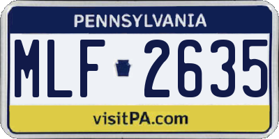 PA license plate MLF2635