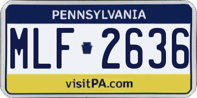 PA license plate MLF2636