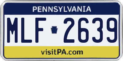 PA license plate MLF2639