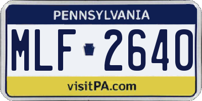 PA license plate MLF2640