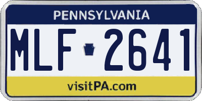 PA license plate MLF2641