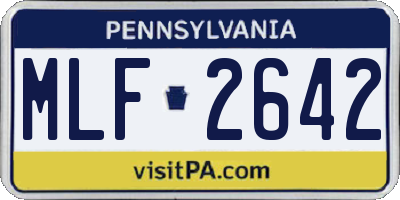 PA license plate MLF2642